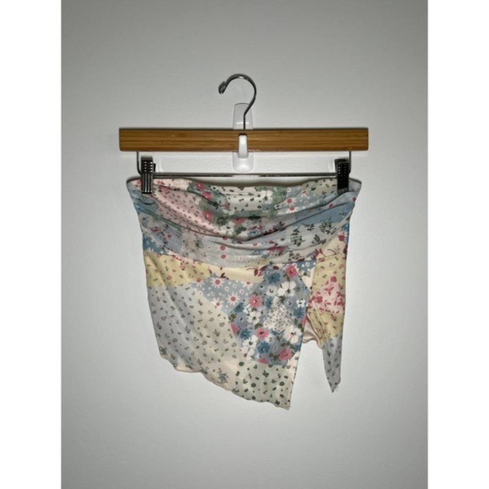 Womens Fairy Cottage Festival Patchwork Asymmetrical Strapless Top Small